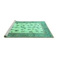 thumbnail image 2 of Ahgly Company Machine Washable Indoor Round Persian Turquoise Blue Traditional Area Rugs, 4' Round, 2 of 4