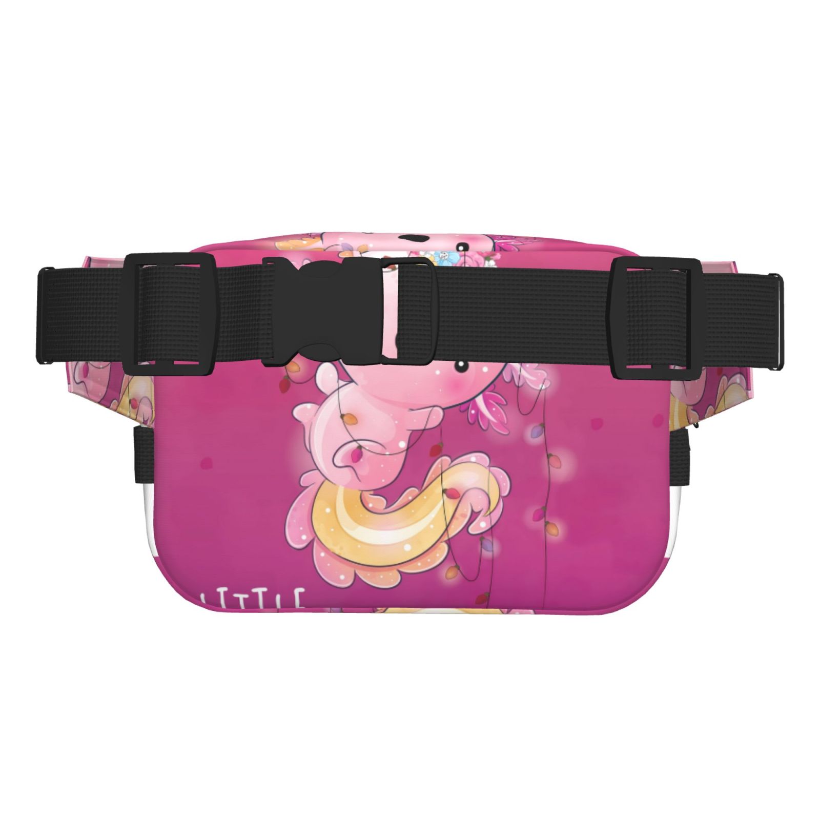 Hirioo Cute Pink Axolotl A for Double Layer Waist Bag Adjustable Fanny Pack For Travel Running Hiking