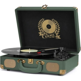 JENSEN JTA-455 Bluetooth 3-Speed Stereo Turntable with Metal Tone
