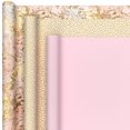 thumbnail image 2 of Hallmark Pink and Gold Wrapping Paper Roll Bundle  (3-Pack: 75 sq. ft. ttl), 2 of 7