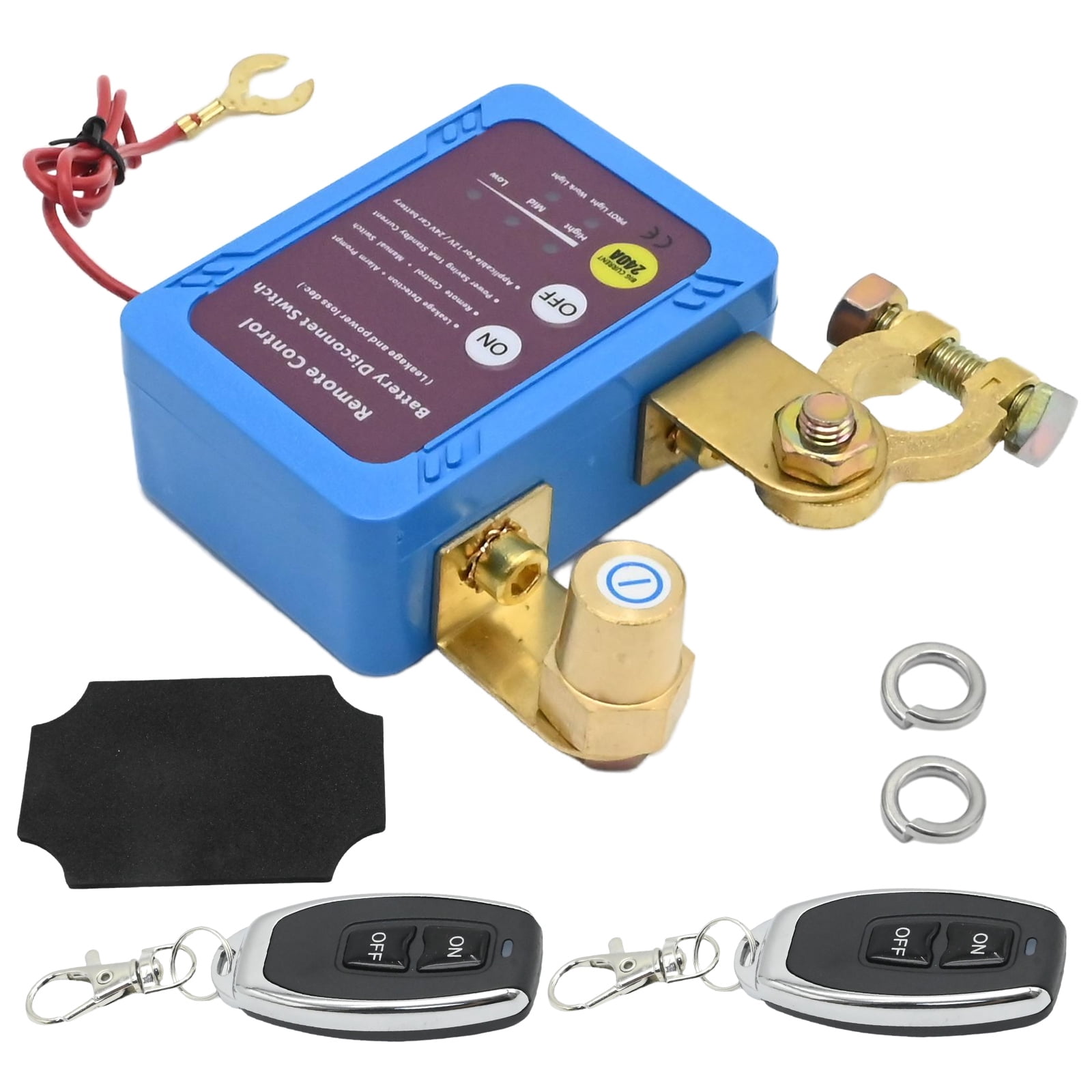 Anxingo 12V 240A Remote Battery Disconnect Switch, Anti Theft Car Kill Switch with Wireless Remote Control, Automatic Cut Off for Auto RV Truck Marine Boat