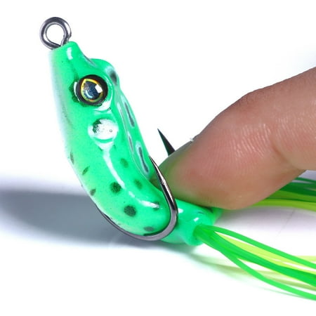 Sioweci 4.8g 4cm Artificial Mini Soft Frog Faux Bait Fake Lure with Hook Fishing Tackle