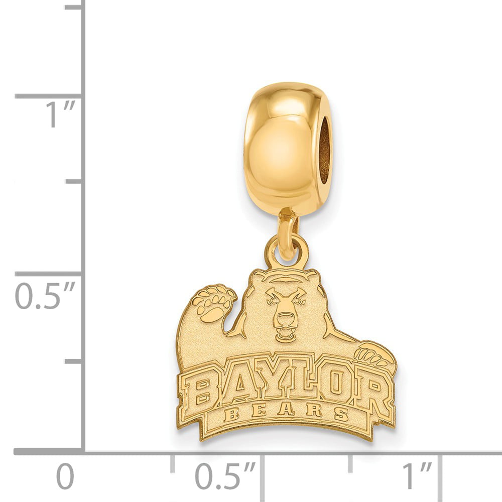LogoArt NCAA Baylor University Sterling Silver XS Dangle Bead 