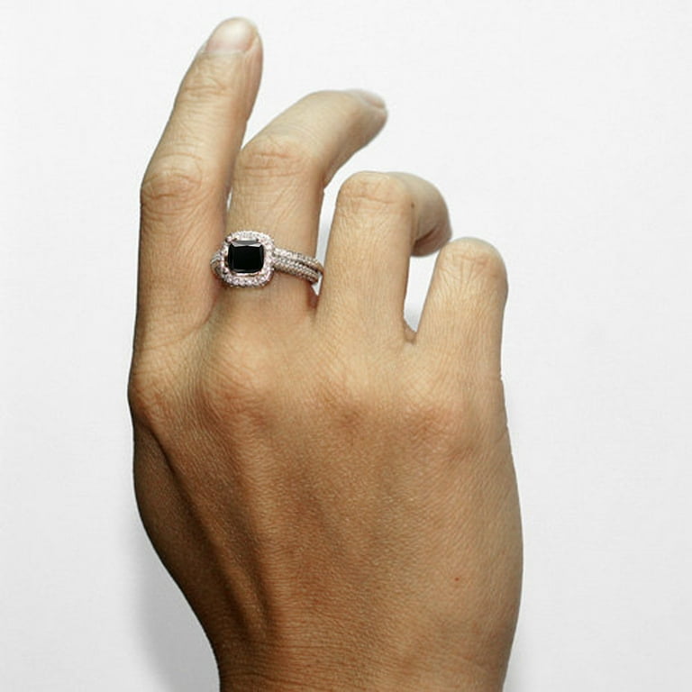 2.5 carat black on sale diamond ring