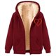 thumbnail image 2 of Sudadera con capucha de manga larga para mujer, informal, con capucha, para invierno, cálida, con forro polar y cremallera, 2 of 4