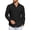 Black, variant on Summer Men Casual Cotton and Linen Button Up Shirt Cuban Guayabera Shirt Long Sleeved Beach Top