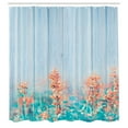 thumbnail image 3 of Ambesonne Floral Shower Curtain, Oak Garden Flowers Buds, 69"Wx75"L, Coral Sky Blue, 3 of 5