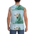 thumbnail image 4 of Xecao Dog Wrapped in Towel Print Men's Tank Top: Sleek Sleeveless Tee for Casual Sports and Beach Occasions-X-Large, 4 of 7