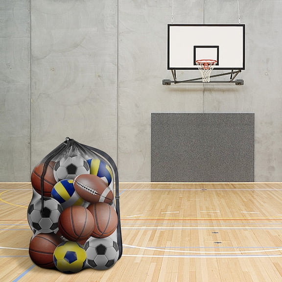 Extra Large Mesh Bag Heavy Duty Drawstring Storage Bag 30" X 40" Hold 10 12 Soccer Basketball Volleyball Sports Equipment Sack Net Bags With Shoulder Strap