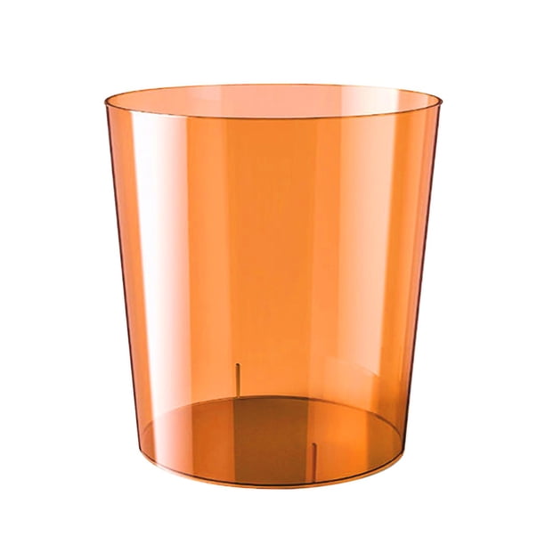 Cubo de basura transparente moderno redondo para residuos de papel, contenedor de basura para Marrón S