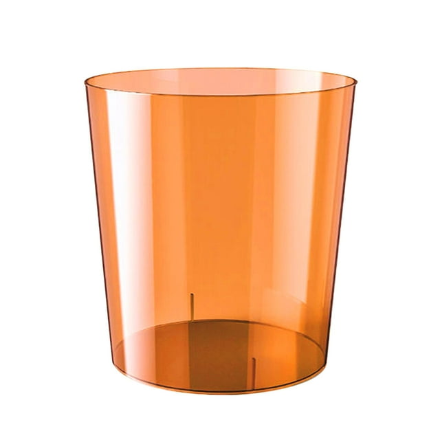 Papelera transparente redonda minimalista, contenedor de basura, cubo de basura para Marrón S