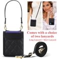 thumbnail image 4 of REQO for Samsung Galaxy Z Flip 3 Wallet Case with 2 Card Slots, Diamond Fashion Style and Slim Thin Texture, Hinge Protection, Adjustable Crossbody Strap, 4 of 7