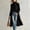 Black, variant on Women Stand Collar Long Duffle Coat Toggle Button Closure Long Sleeve Loose Elegant Cold‑Weather Outer Coat With Pockets Blue S