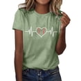 thumbnail image 1 of YDLCAFD T-Shirt Rugby Imprimé Col Rond Manches Courtes pour Femmes, 1 of 5