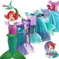 thumbnail image 2 of Disney-disfraz de la Sirenita Ariel para niñas, vestidos de princesa con dijes, disfraz para niños, fiesta de carnaval, ropa de Halloween, 2 of 4