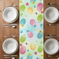 thumbnail image 4 of Table Runner 48 Inches Long for Kitchen Dining, Easter Dresser Scarf Farmhouse, Dining Table Decorations for Wedding/Parties, Spring Easter Eggs Bunny Butterflies Green 13 x 48 In, 4 of 8