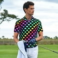 thumbnail image 3 of Wukai Rainbow Hearts Men’s Polo Shirts Sleeve,Camisas Polo Para Hombre,True Classic Tees Men-Small, 3 of 6
