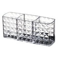 thumbnail image 1 of Organizador de escritorio con soporte de exhibición para brochas de maquillaje, caja de almacenamiento de cosméticos con patrón de diamante transparente de acrílico, 1 of 7