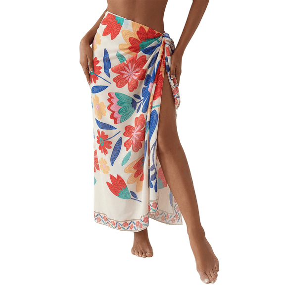 SHEWIN Womens Swimsuit Cover ups Sarong Wraps for Women Bikini Bathing Suit Cover Up Sarong Pareo Wraps Beach Coverup Floral