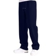 thumbnail image 4 of LNZGNM Men's Straight Leg Sweatpants Casual Elastic Drawstring Waist Open‑Hem Daily Workout Wear with Deep Side Pockets, Navy (M), 4 of 6