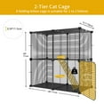 thumbnail image 3 of Dextrus Indoor Cat Cage 2 Tier Kitten Cage House Cat Enclosure Outdoor Small Animal DIY Pet Playpen Detachable Metal Kennel for Ferret Kitty, Bunny, Chinchilla, Squirrel, rv Travel, Camping, 3 of 5