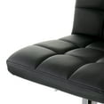 thumbnail image 5 of Elama 2 Piece Square Tufted Faux Leather Adjustable Bar Stool in Black with Chrome Base, 5 of 9