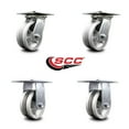 thumbnail image 2 of 5 Inch V Groove Semi Steel Caster Set with Roller Bearings 2 Swivel 2 Rigid SCC, 2 of 2