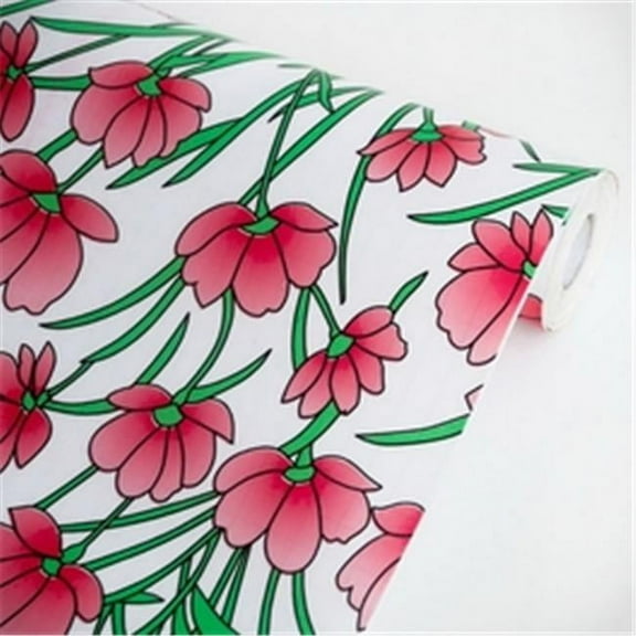 Red Cymbidium - Self-Adhesive Printed Window Film Home Decor Roll Multicolor