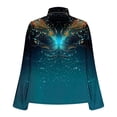 thumbnail image 4 of Fmbrln Womens Elegant Draped Neck Blouse Long Sleeve Office Work Shirts Tops Fashion Print Dressy Party Blouse, 4 of 5
