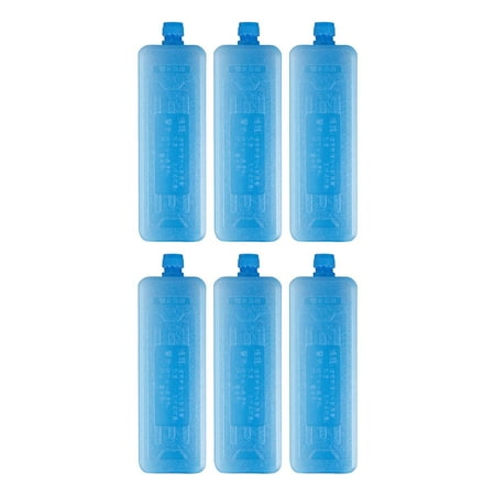 6 Pieces Cooling Ice Packs Lightweight Ice Blocks for Travel Family Outdoors 18.9cmx5.9cmx4cm