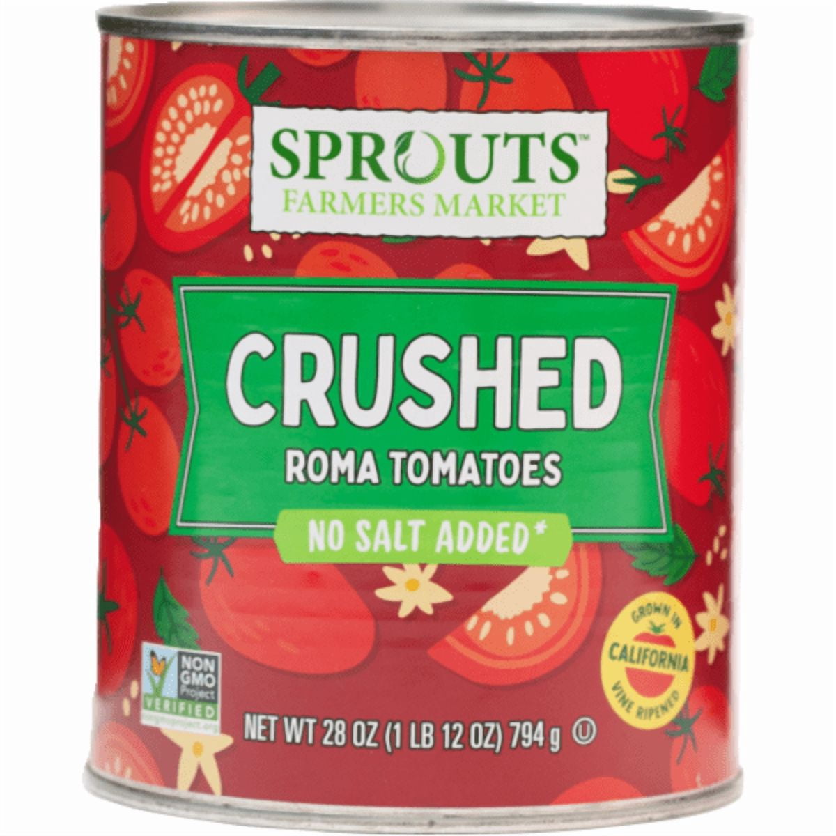 Sprouts No Salt Added Crushed Roma Tomatoes 28 oz (Pack of 3)
