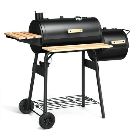 Costway Charcoal Grill BBQ Barbecue Pit Patio Backyard Meat Cooker Offset (Best Barbecue Smoker Grills)