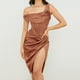 thumbnail image 3 of Vestido irregular de empalme sin mangas con un hombro a la moda de verano para mujer Fridja  hj1632, 3 of 8