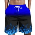 thumbnail image 1 of TIMIFIS Mens Swimsuit Trunks Shorts Drawstring Summer Beach Shorts Fashion Gradation Fire Print Shorts Elastic Waist Daily All-Match Short with Pockets - Spring/Summer, 1 of 4