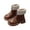 Brown, variant on Girls Combat Ankle Boots Leather Waterproof Snow Booties for Winter Cold Weather(Black,29)