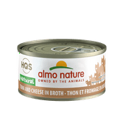 Angle View: (24 Pack) Almo Nature HQS Natural Tuna and Cheese in broth Grain Free Wet Cat Food, 2.47 oz. Cans