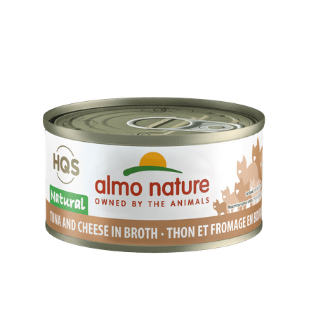 (24 Pack) Almo Nature HQS Natural Tuna and Cheese in broth Grain Free Wet Cat Food, 2.47 oz. Cans