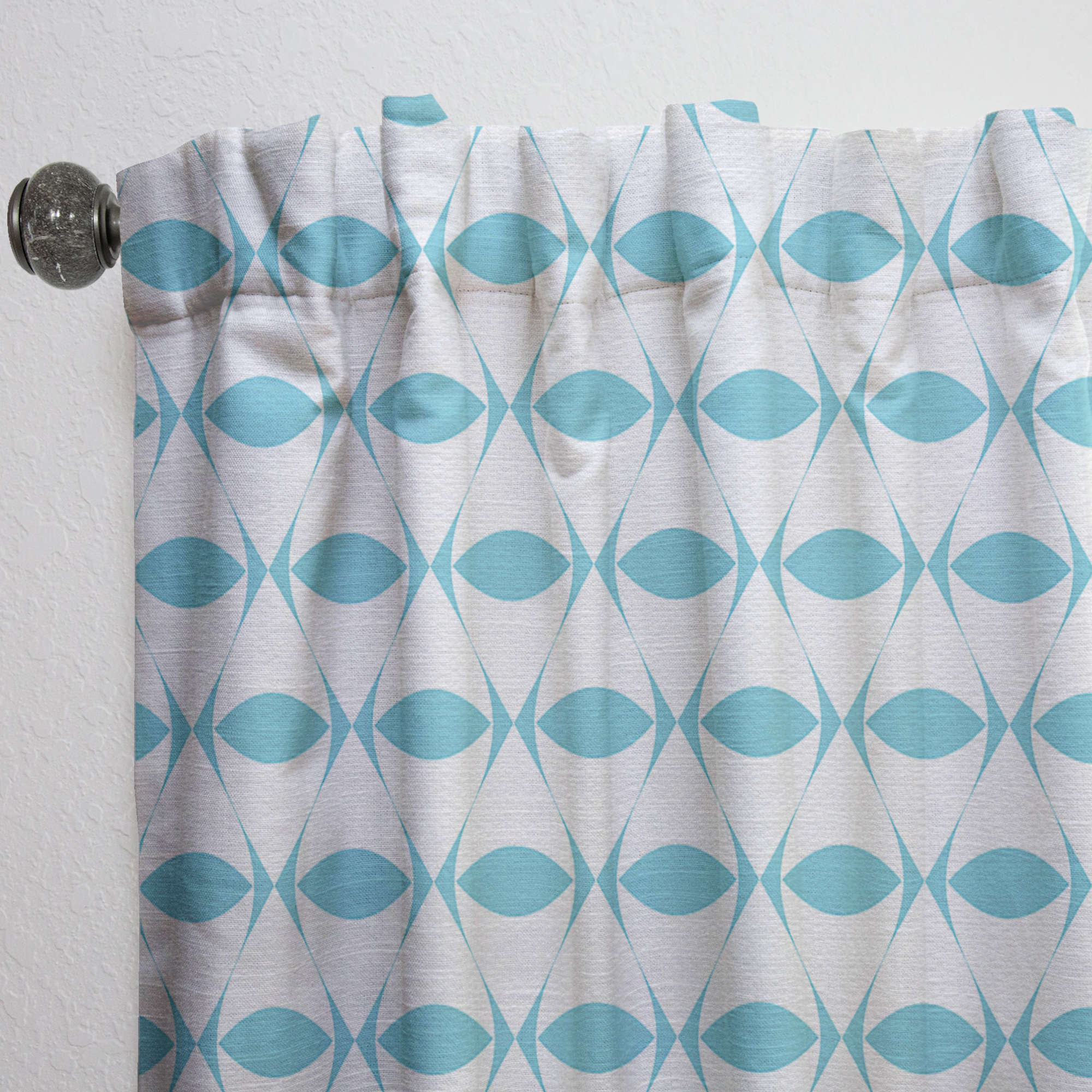 Designart 'Abstract Retro Geometrical Design Pattern VII' Mid-Century Modern Curtain Panel