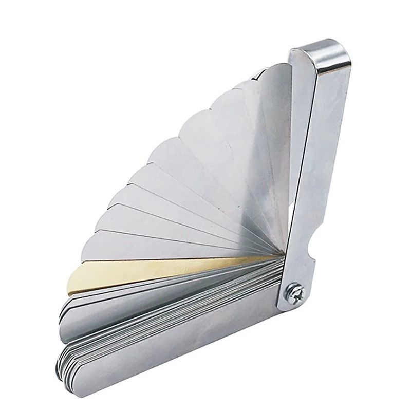 32 Blades Alloy Metric Gap Range Finder Feeler Gauge Valve Teaching Feeler Gauge 0.04-0.88 mm Gap Copper Sheet Measuring Tool ,Corrosion-Resistant