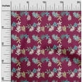 thumbnail image 2 of oneOone Cotton Poplin Maroon Fabric Leaves Sewing Fabric By The Yard Printed Diy Clothing Sewing Supplies 56 Inch Wide, 2 of 6