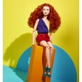 thumbnail image 3 of Barbie Looks Doll, Curly Red Hair, Color Block Outfit with Miniskirt, 3 of 7