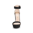 thumbnail image 2 of BLISSFUL STEP Women's Shoes Faux Suede Ankle Strap Open Toe High Chunky Heel Platform Sandals Black 7, 2 of 8