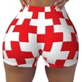 thumbnail image 2 of Fotbe Red Cross 1 Shorts Sin Costuras – Shorts Deportivos de Cintura Alta para Mujer, Elásticos para Gimnasio, Yoga, Running o Ciclismo-Medium, 2 of 8