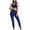Navy, variant on RQYYD Seamless Workout Set for Women Ribbed Raceback Sports Crop Tops High Waist Yoga Leggings Outfits 2 Piece Solid Color Yoga Set Purple M