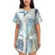 thumbnail image 1 of Fotbe Algae Corals and Seashells Conjunto de Pijama Estampado para Mujer, 2 Piezas, Ropa de Dormir con Camiseta de Manga Corta y Shorts Suaves-Medium, 1 of 6