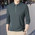 thumbnail image 7 of Polo T Shirts For Men Long Sleeve Classic Solid Color Collared Casual Business Male Tees, 7 of 7