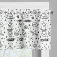 thumbnail image 3 of Ambesonne Astronaut Window Valance, Space Elements and Stars, 54" X 12", Charcoal Grey and White, 3 of 5