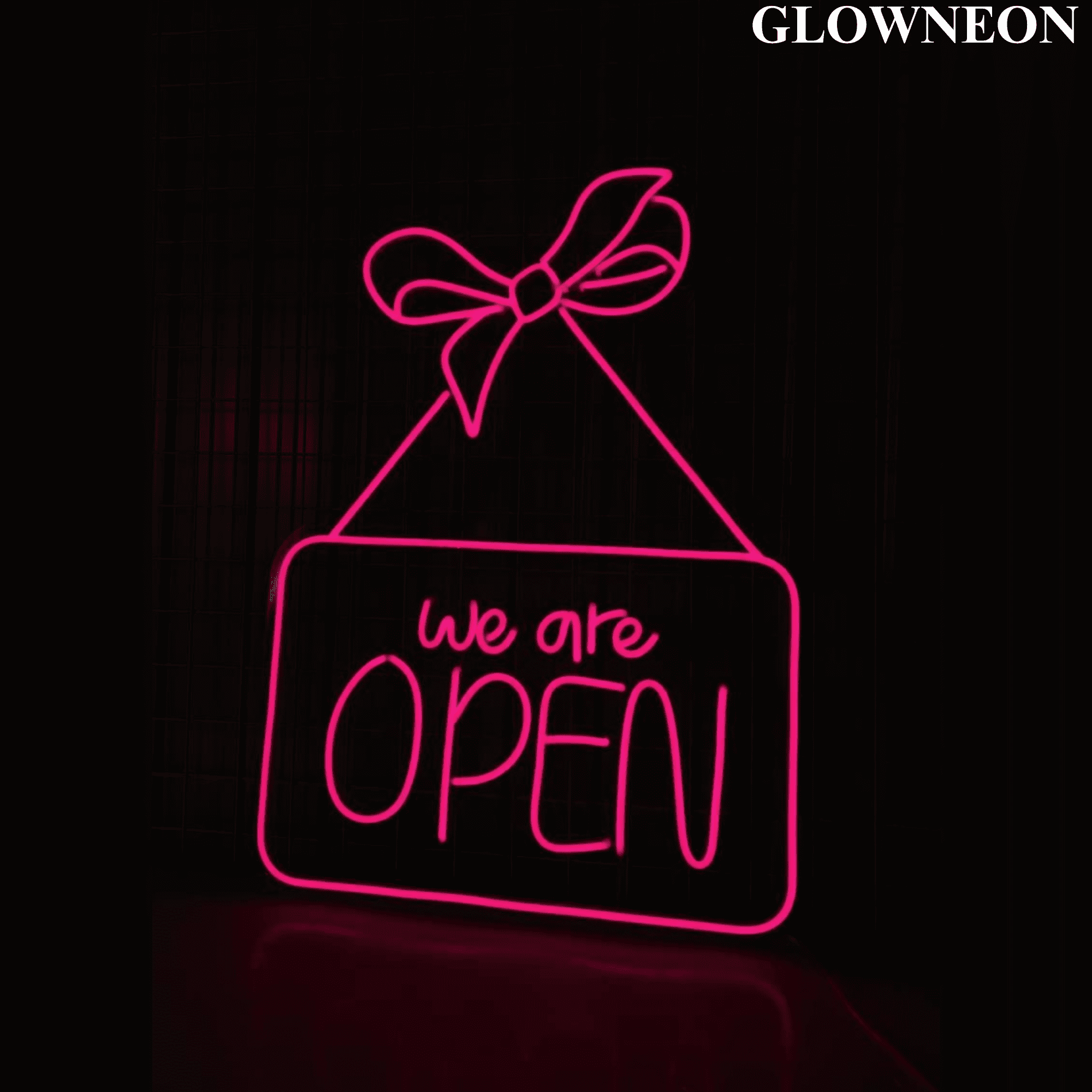Glowneon We Are Open Logo Neon Signboard, Open Business Wall Led Sign