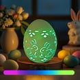 thumbnail image 3 of HOARBOEG Hollowed Out Ceramic Easter Egg LED Night Light, Glowing Glazed Egg Ornament, Spring Tabletop Centerpiece Decor for Home Mantel Shelf Holiday Display, 3 of 5
