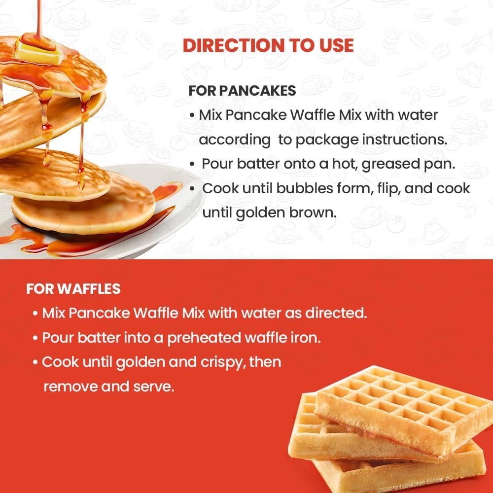Eggylicious - PACK of 2 - Pancake/Waffle Mix – Made w/Premium Ingredients – Classic Recipe – Delicious Breakfast – Loved by Kids & Adults – Free of Preservatives or Colorants – 1 lbs